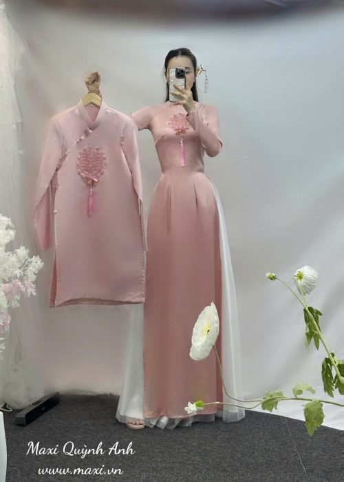 Cặp Áo Dài Cưới Hồng Phúc Song Hỷ