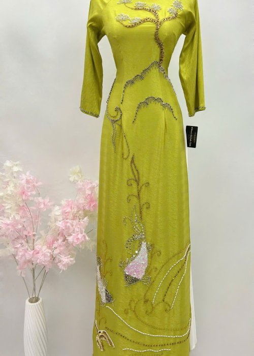 Áo Dài Sui Vân Gỗ Cẩm Thạch