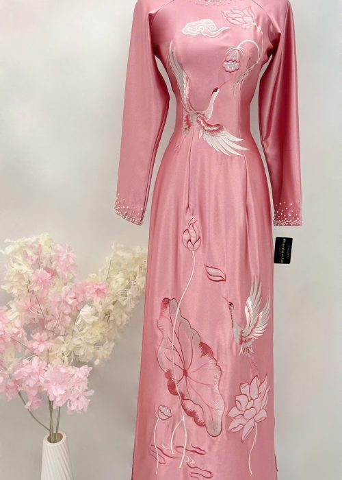 Áo Dài Sui Lụa RuBy Thêu