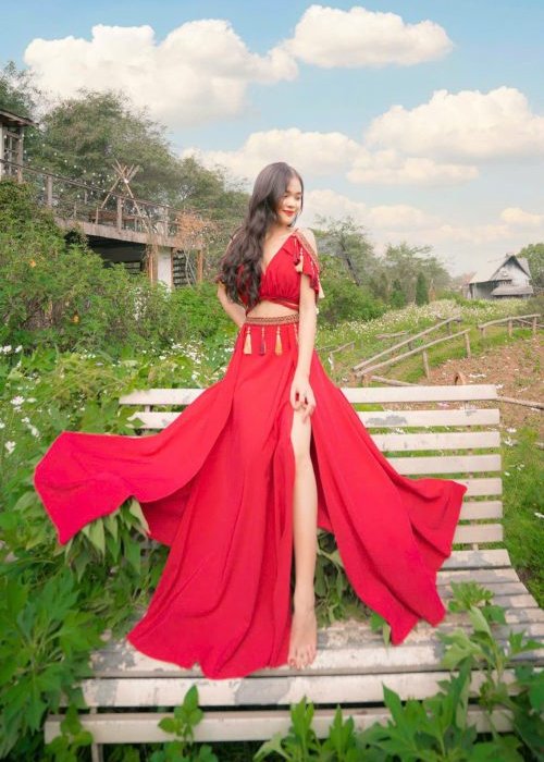 Váy Maxi Du Lịch Khoét Eo