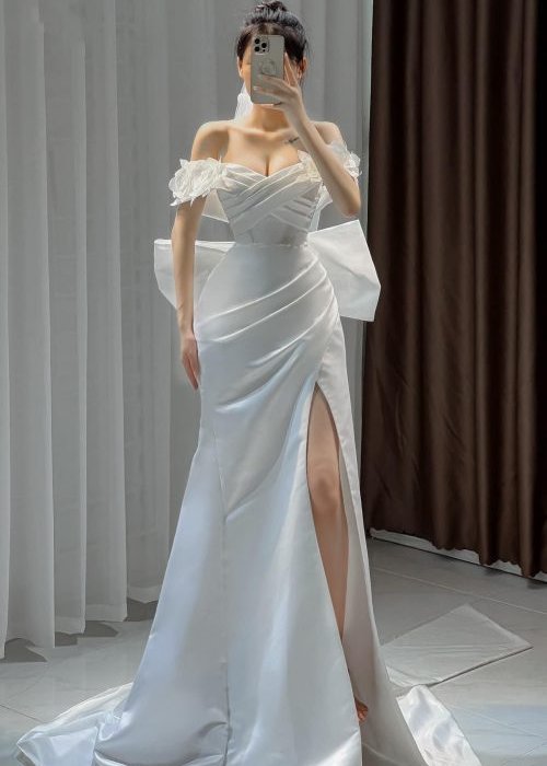 Váy Cưới Body Xẻ Tà Cao Cấp