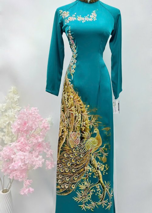 Áo Dài Lam Vũ Vĩnh Lạc Sang Trọng