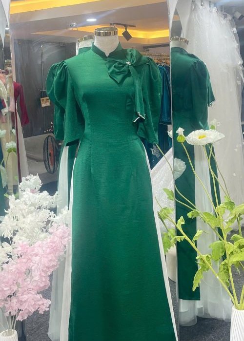 Áo Dài Cách Tân Xanh Ngọc Bích