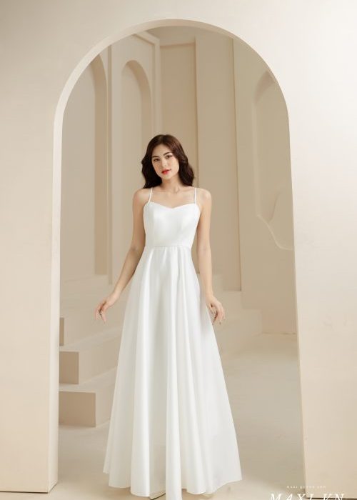 Đầm Dạ Hội 2 Dây Đơn Giản