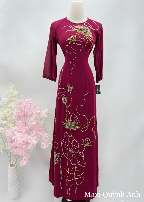 Áo Dài Sui Kết Đỏ