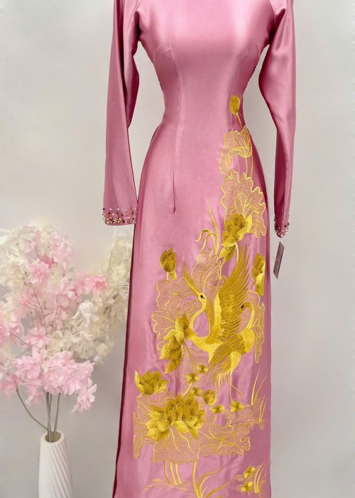 Áo Dài Cẩm Hạc Liên Sang Trọng