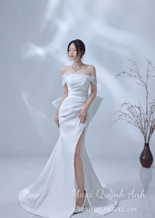 Váy Cưới Ôm Body Cao Cấp Xẻ Tà