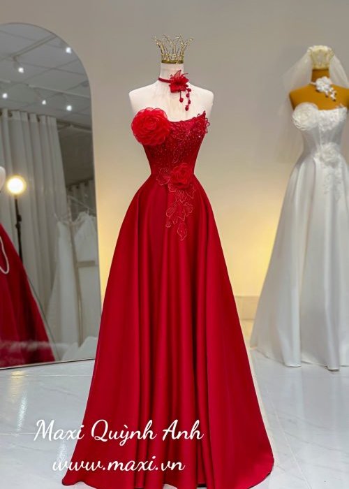 Váy Cưới Cúp Ngực Đính Hoa Sang Trọng