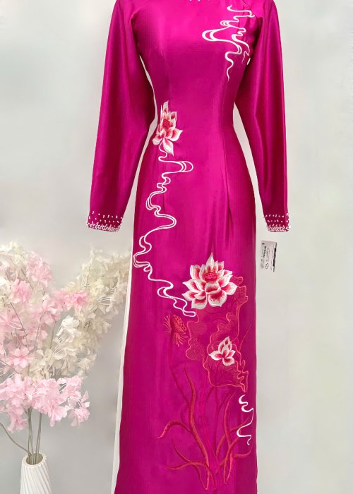 Áo Dài Sen Hạc Vũ Sang Trọng