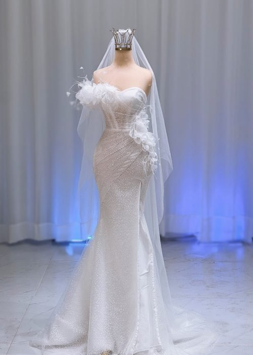 Váy Cưới Đuôi Cá Xẻ Tà Cao Cấp