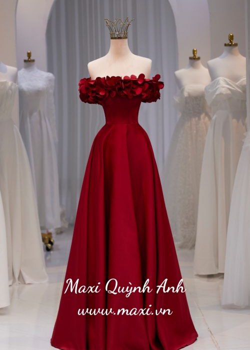 Váy Cưới Trễ Vai Kết Hoa Cao Cấp