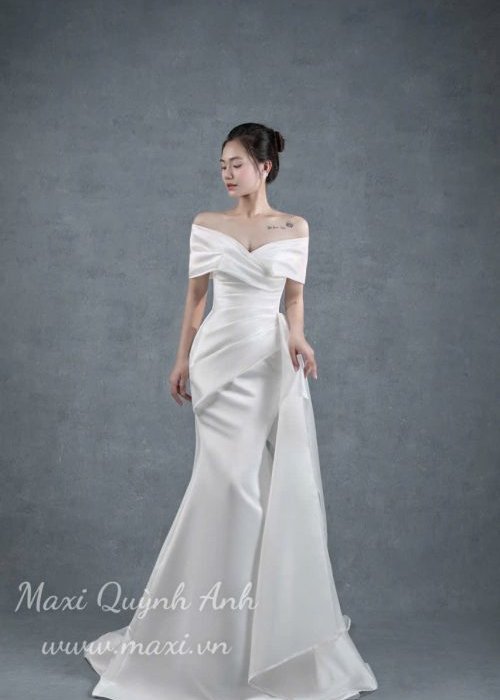 Váy Cưới Body Xếp Ly