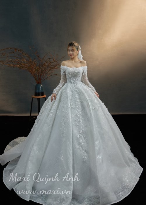 Váy Cưới Cao Cấp Đính Hoa Cao Cấp