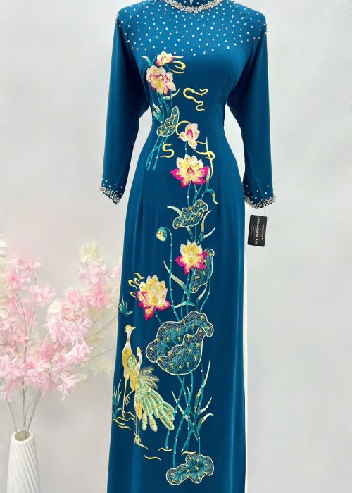 Áo Dài Sui Sen Hạc Vũ