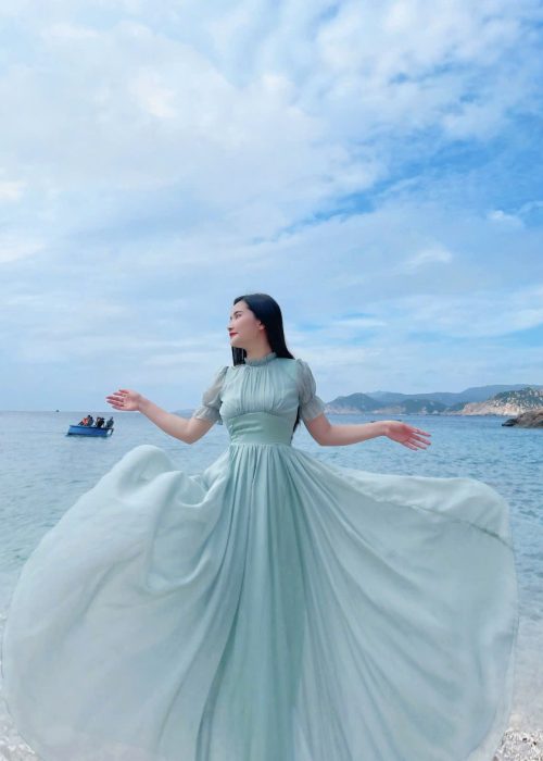 Đầm Maxi Xanh Ngọc Tao Nhã Nhẹ Nhàng