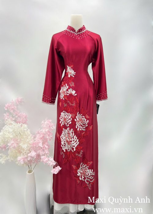 Áo Dài Mẫu Đơn Thêu Cao Cấp