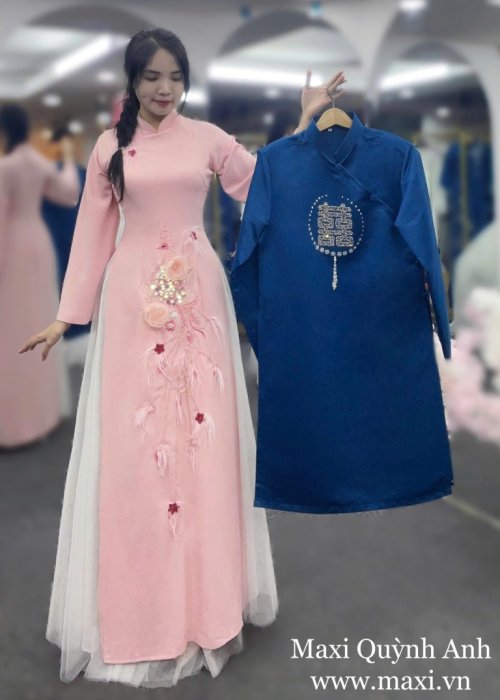 Cặp Áo Dài Cưới Phụng Duyên Hồng