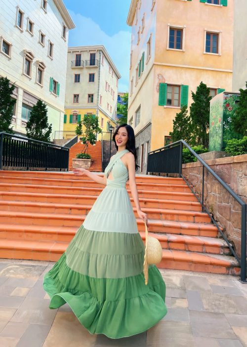 Yếm Phối Màu Xanh Rêu