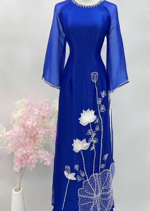 Áo Dài Sui Tơ Xước Vân Thủy