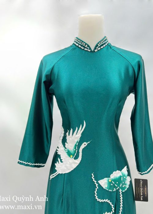 Áo Dài Sui Sen Xanh