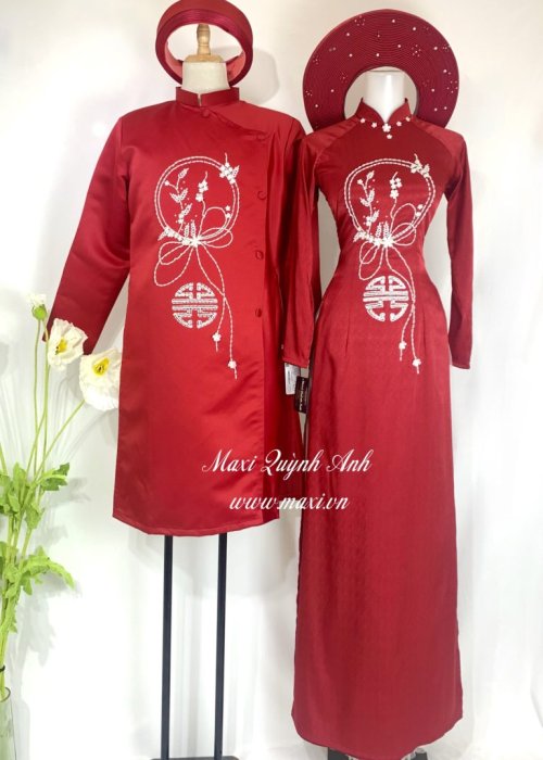 Cặp Áo Dài Cưới Hỷ Duyên Hoa