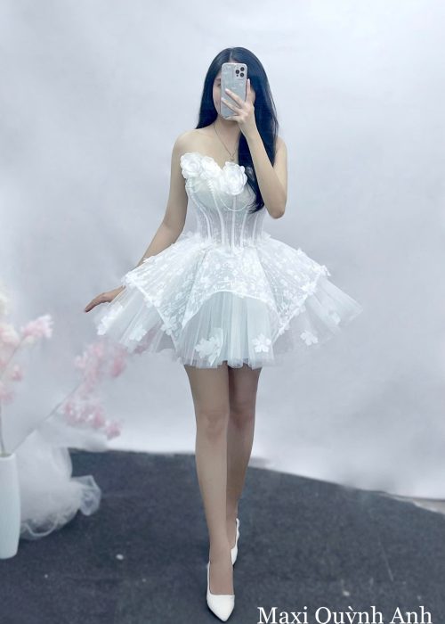 Váy Cúp Ngắn Xòe Cao Cấp