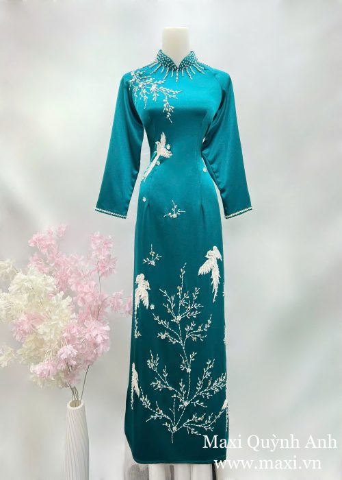 Áo Dài Sui Bảo Ngọc Hoa