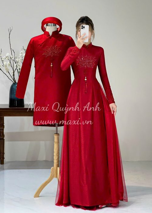 Cặp Áo Dài Cưới Liên Hoa Cao Cấp