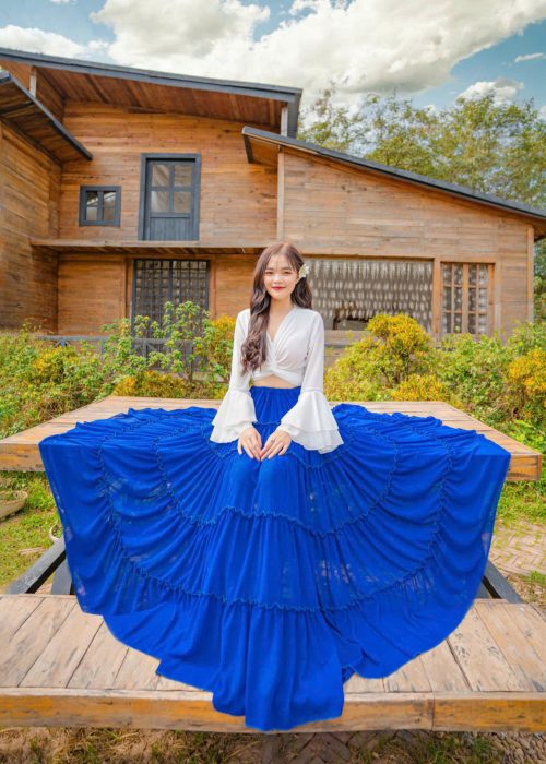 Set Maxi Chân Váy Bèo Nhún