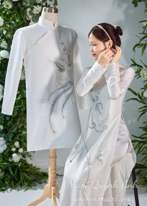 Cặp Áo Dài Cưới Phụng Bạch Mai