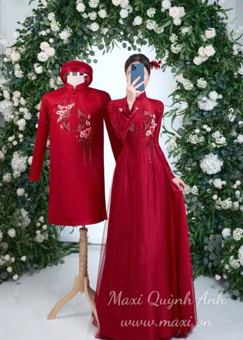 Cặp Áo Dài Cưới Duyên Phượng Tình Nồng