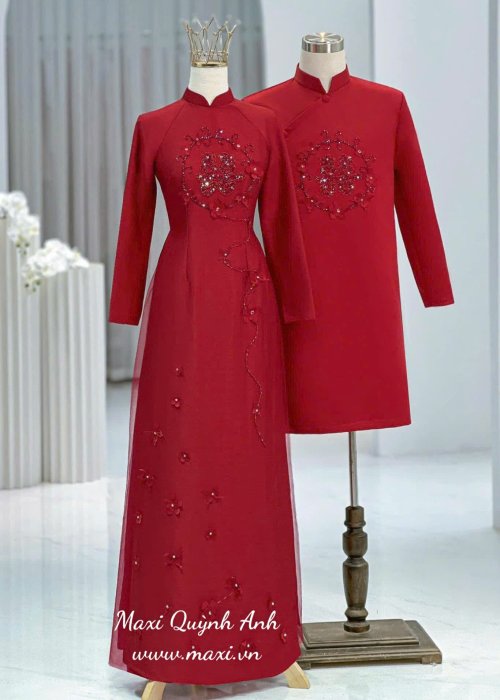 Cặp Áo Dài Cưới Hỷ Lưu Ly