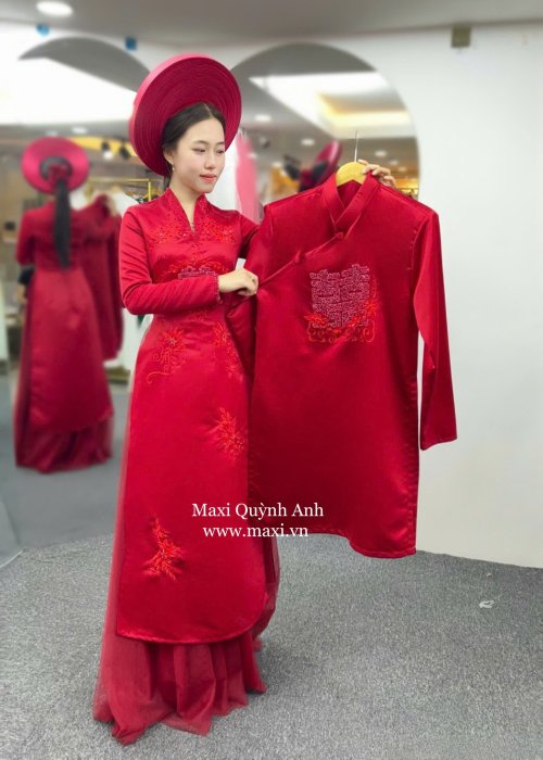 Cặp Áo Dài Cưới Kim Hoa Hỷ