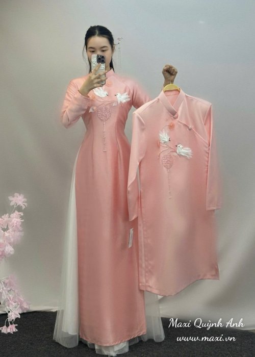 Cặp Áo Dài Cưới Uyên Ương Tương Họp