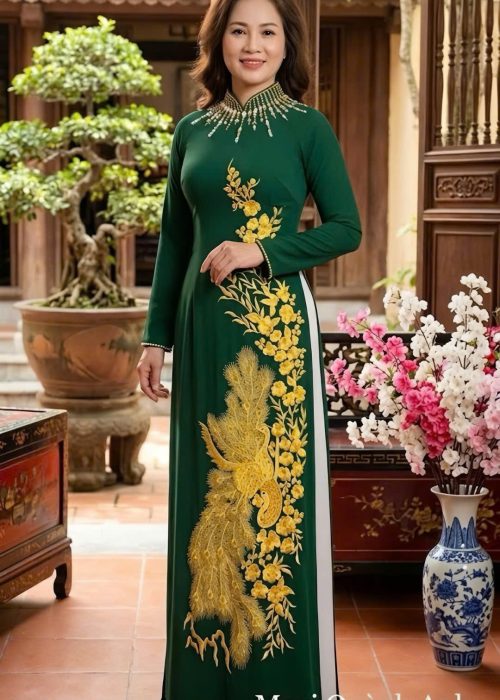 Áo Dài Sui Lộc Biếc An Khang