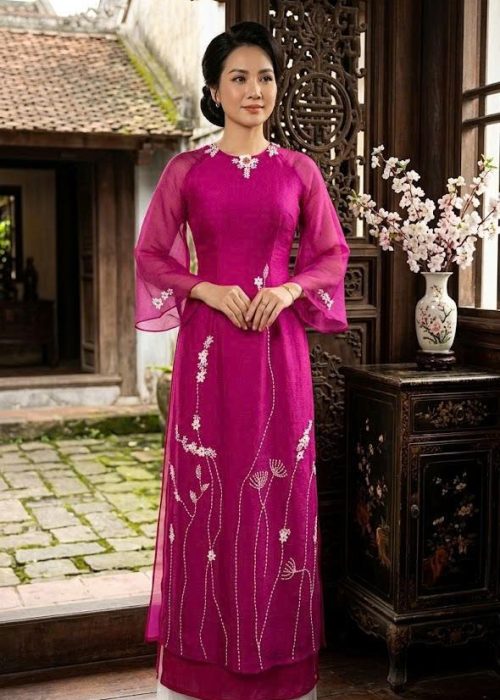 Áo Dài Sui Đào Viên Mộng