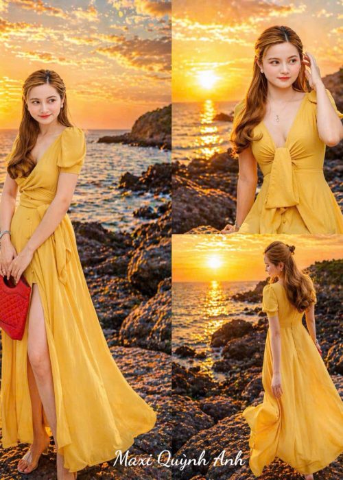 Đầm Maxi Xẻ Tà Cao Cấp