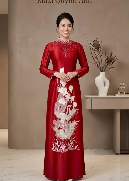 Áo Dài Sui Hương Sen Ngọc Hạc