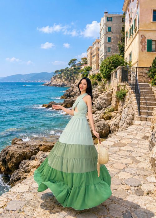 Yếm Phối Màu Xanh Rêu