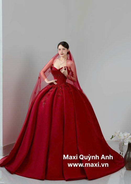 Váy Cưới Cup Ngực Hoa Nhí 3D Cao Cấp