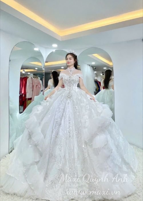 Váy Cưới Tầng Bèo Hoàng Gia Cao Cấp