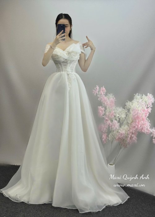 Váy Oganza Trễ Vai Sang Trọng