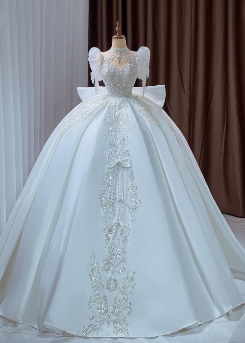Váy Cưới Kim Sa Cao Cấp Tay Phồng