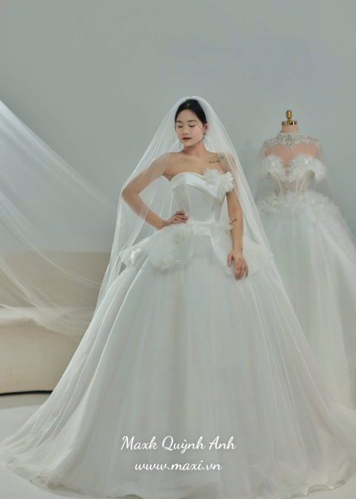 Váy Cưới Cúp Ngực Công Chúa Bồng Bềnh