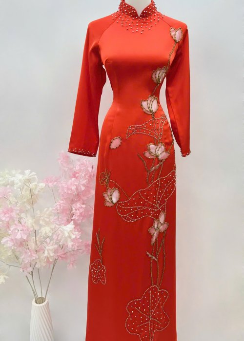 Áo Dài Sui Hồng Liên Cao Cấp