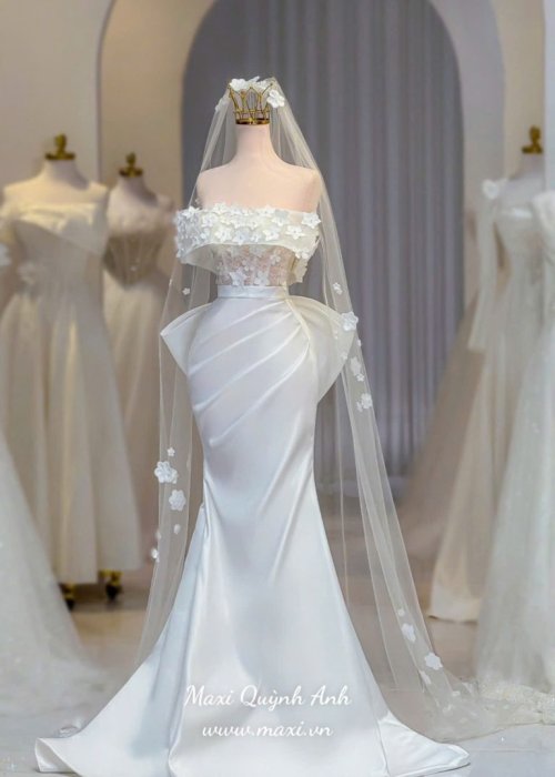 Váy Body Ren Hoa Trễ Vai Sang Trọng