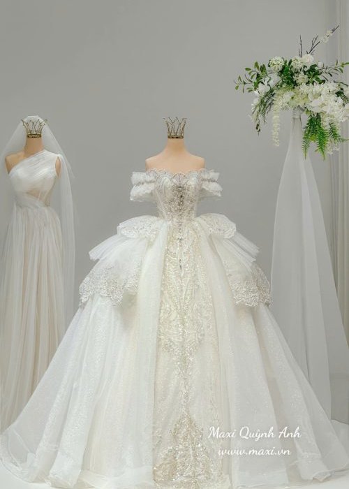 Váy Trễ Vai Tầng Bồng Bềnh