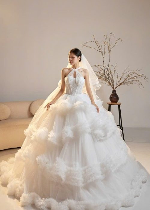 Váy Yếm Bèo Tầng ( Trắng , Xanh, Hồng )