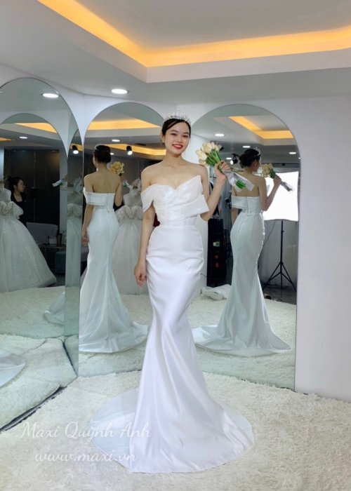 Váy Body Đuôi Cá Trễ Vai Phong Cách Sang Trọng