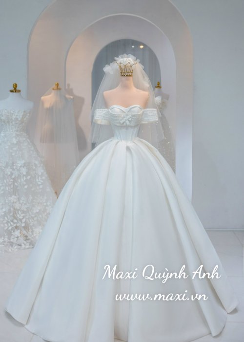 Váy Cưới Hoa Trễ Vai Sang Trọng